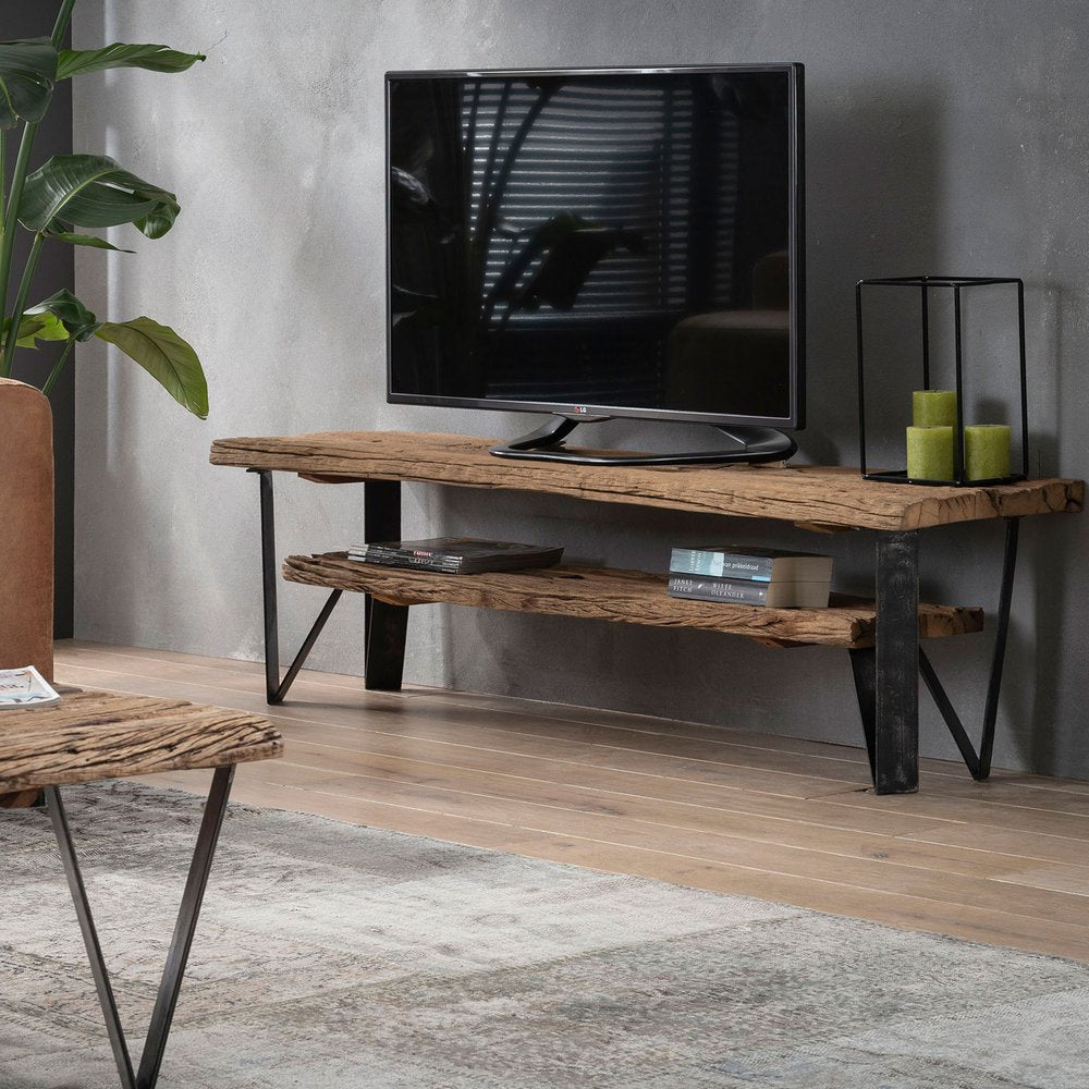 Meuble TV en bois d’olivier massif