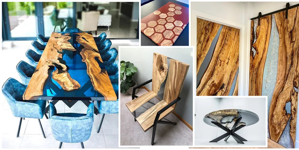 Réalisation table rivière en résine époxy