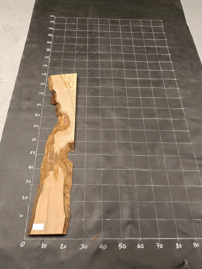 Planche en bois d'olivier rabotée 170×30 cm à bord naturel — pièce unique (P32)