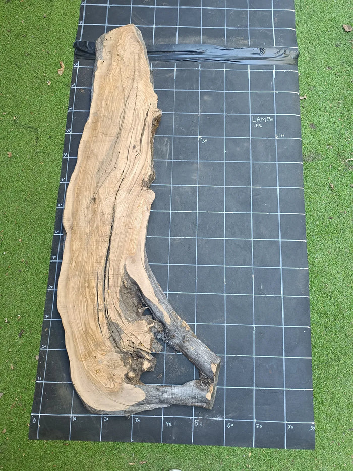 Plateau olivier brut Live Edge 150×40 cm – Réf. N°026