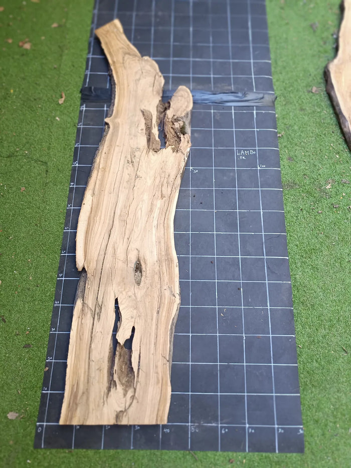 Plateau olivier brut Live Edge 180×40 cm – Réf. N°031